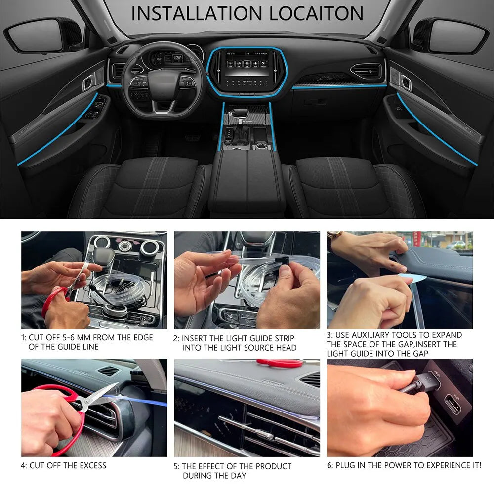 Transform your ride with our Neon RGB LED Interior Lights! 🎉✨ Control them wirelessly with our app for the ultimate vibe! 🚗💡 #CarGlow #InteriorLighting