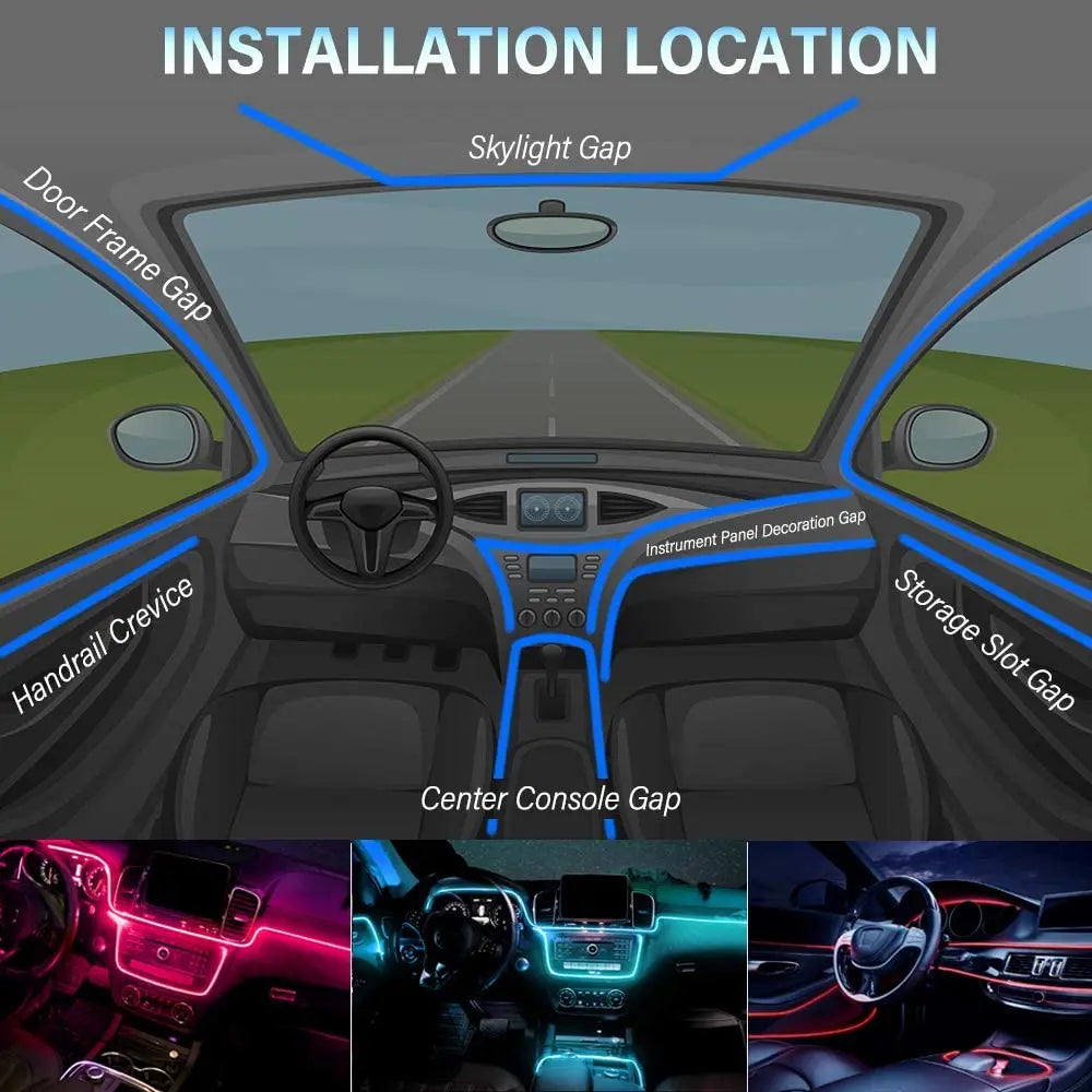Transform your ride with our Neon RGB LED Interior Lights! 🎉✨ Control them wirelessly with our app for the ultimate vibe! 🚗💡 #CarGlow #InteriorLighting
