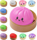 Dumplings Squishy Mystery Mini Dumplings Squishy Stress Balls Fidget Sensory Toy Soft Squeeze Decompression Dough (Pink)