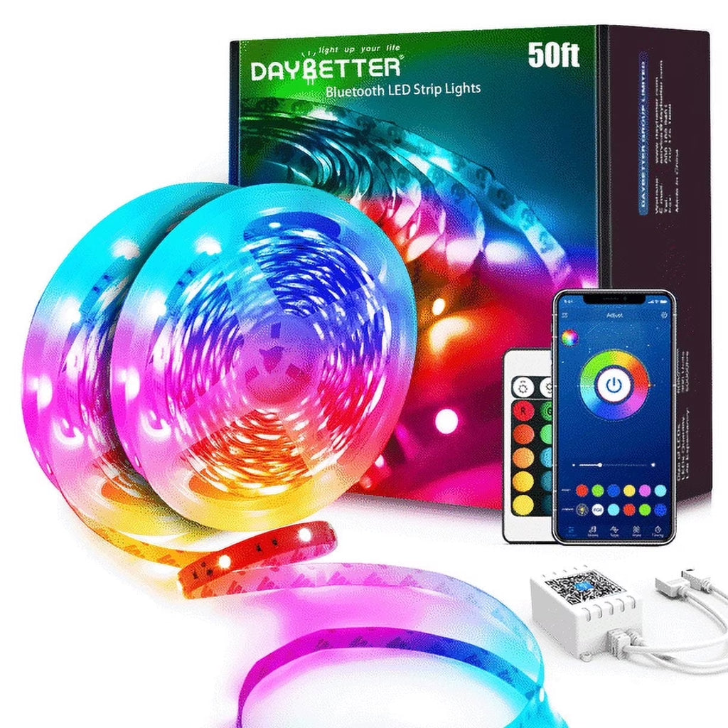 Transform Your Space with 50Ft Color-Changing LED Strip Lights! 🎶✨ Sync to Music, Control with Remote & App, Set Timers – Perfect for Any Room! 🛏️💡