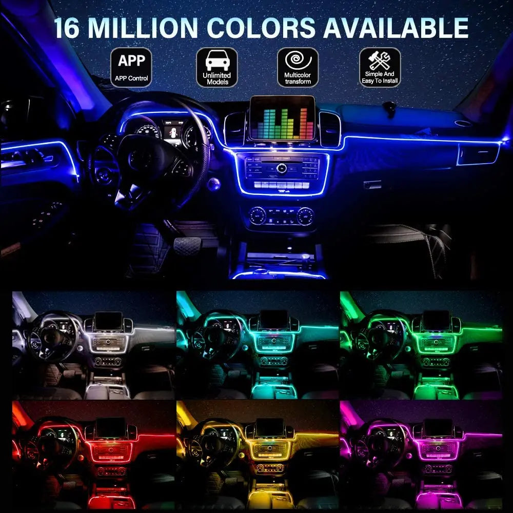 Transform your ride with our Neon RGB LED Interior Lights! 🎉✨ Control them wirelessly with our app for the ultimate vibe! 🚗💡 #CarGlow #InteriorLighting