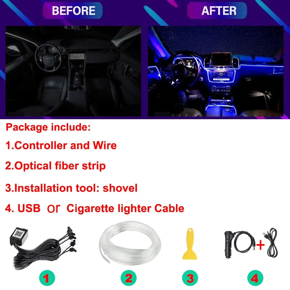 Transform your ride with our Neon RGB LED Interior Lights! 🎉✨ Control them wirelessly with our app for the ultimate vibe! 🚗💡 #CarGlow #InteriorLighting