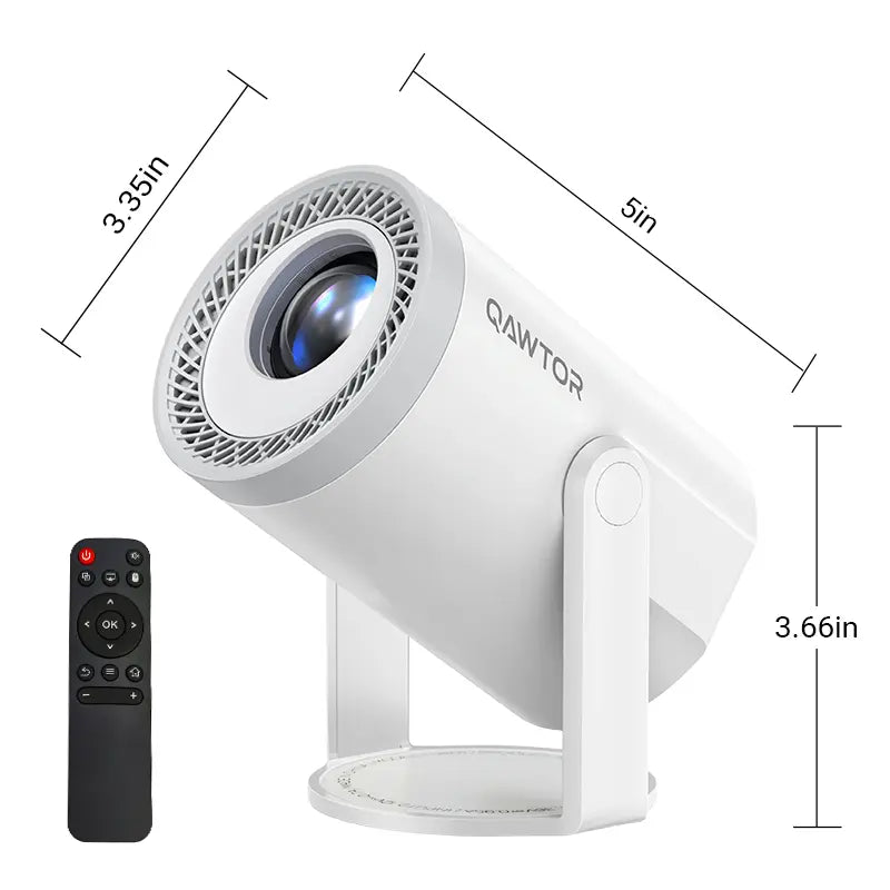 Ultra-Bright 300 Lumens Mini Projector - 4K Smart Projector with Short Throw & 235" Display for Home Theater & Travel