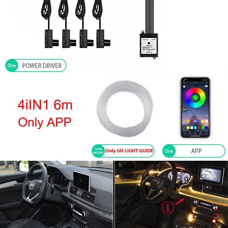 Transform your ride with our Neon RGB LED Interior Lights! 🎉✨ Control them wirelessly with our app for the ultimate vibe! 🚗💡 #CarGlow #InteriorLighting