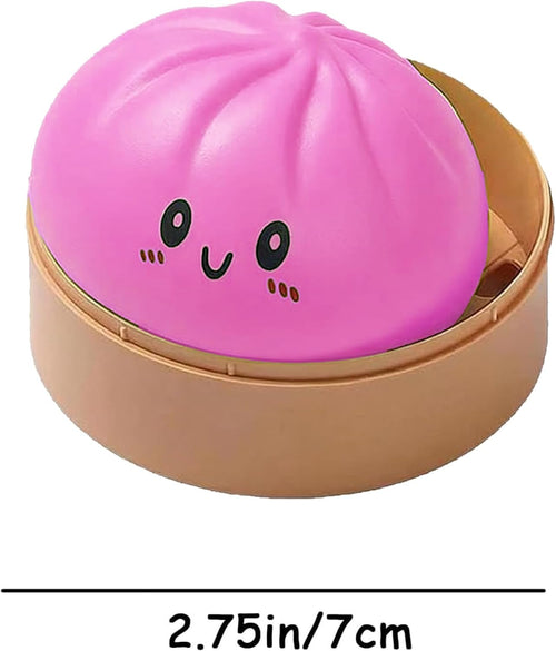 Dumplings Squishy Mystery Mini Dumplings Squishy Stress Balls Fidget Sensory Toy Soft Squeeze Decompression Dough (Pink)